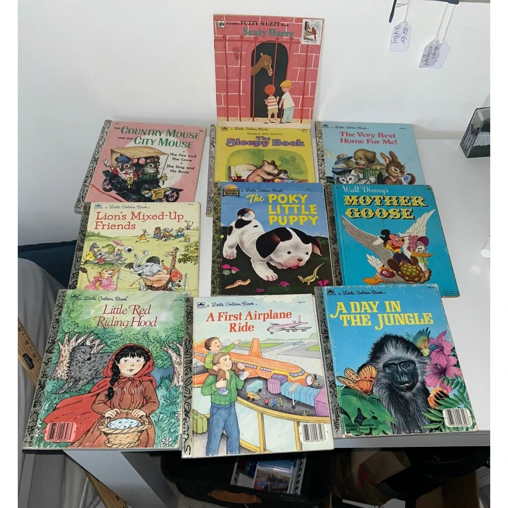 Vtg Little Golden Books Lot of 10 Poky Little Puppy Mother Goose Mixed Titles